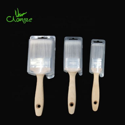 wooden handle tapered filament paint brush set